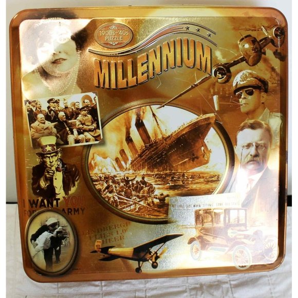 1900s-40s Millenium Puzzle in Tin Metal Box 1000 pcs Hasbro - Picture 1 of 8